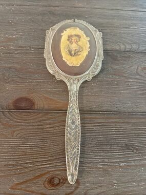 Vintage Acrylic Handheld Mirror 13”